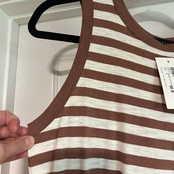 Sanctuary Striped Brown and White Sleeveless Dress - Picture 5 of 6